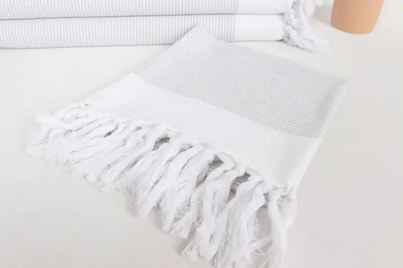 Bridal Shower Favor, Wedding Gift Kitchen Towel, Monogrammed Hand Towel, Small Bath Towels, Personalized Kitchen Towel, 40x18 Cotton Striped Towel - 5