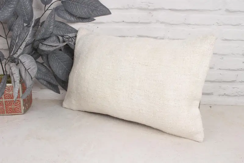 Kilim Pillow, 12x20 White Pillow Sham, Bench Pillow Cover, Cushion, Antique Pillows, Ikat Cushion Case, Comfy Throw Pillow, Interior Designer Pillow - 4
