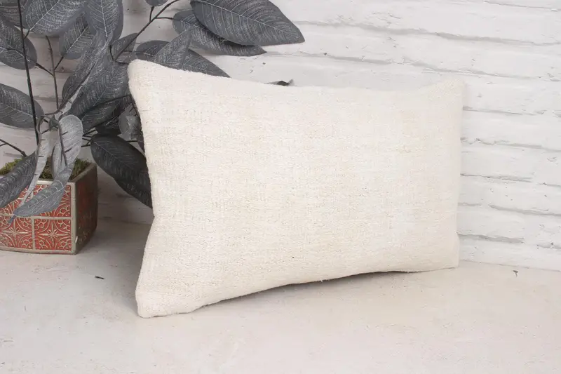 Kilim Pillow, 12x20 White Pillow Sham, Bench Pillow Cover, Cushion, Antique Pillows, Ikat Cushion Case, Comfy Throw Pillow, Interior Designer Pillow - 3