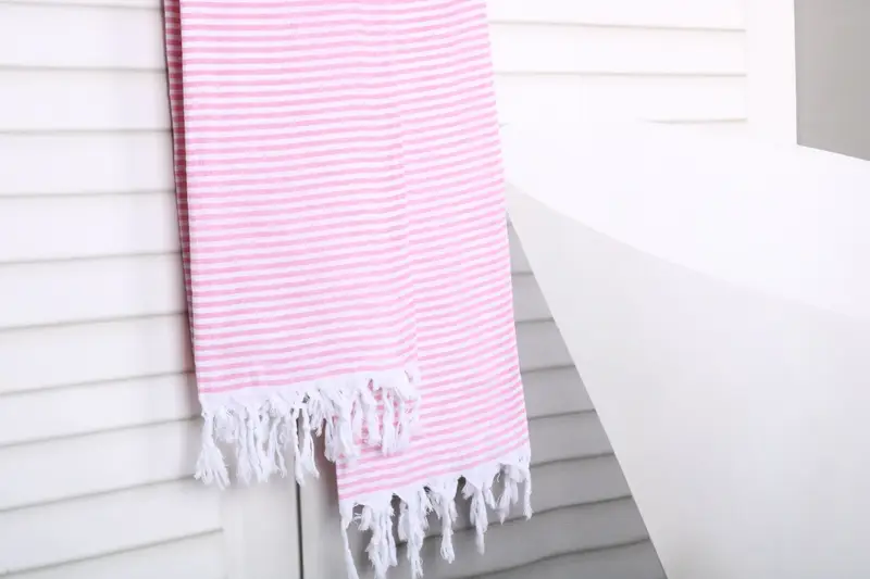 Monogrammed Turkish Towel, 68x36 Cotton Striped Towel, Turkish beach towel, Bridal Shower Favors, Gym Towel, Summer Gift, Best Friend Christmas Gift - 8