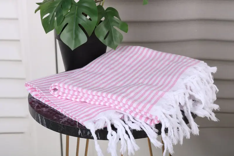 Monogrammed Turkish Towel, 68x36 Cotton Striped Towel, Turkish beach towel, Bridal Shower Favors, Gym Towel, Summer Gift, Best Friend Christmas Gift - 3