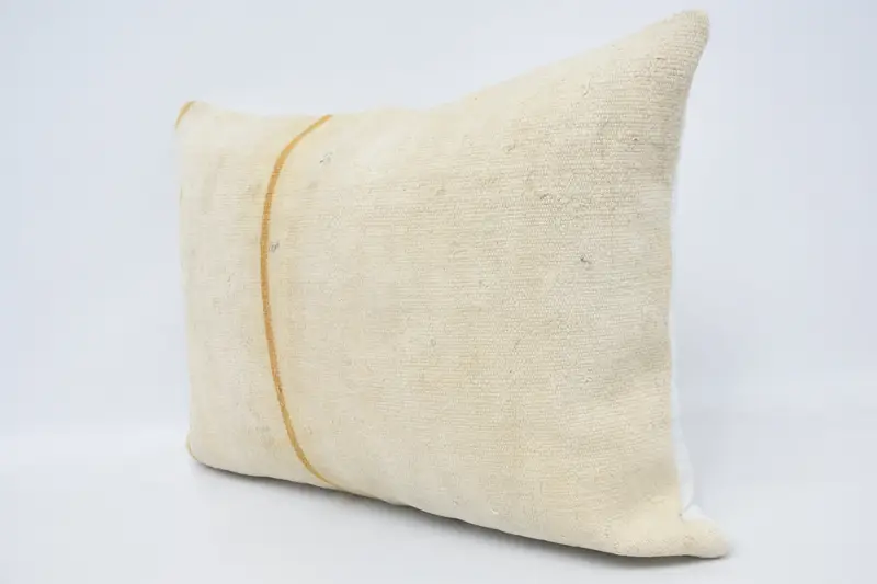 Cushion Case, Turkish Kilim Pillow, Antique Pillows, 20x28 White Cushion Cover, Armchair Cushion Case, Vintage Kilim Pillow, Anatolian Cushion - 4