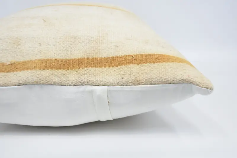 Cushion Case, Turkish Kilim Pillow, Antique Pillows, 20x28 White Cushion Cover, Armchair Cushion Case, Vintage Kilim Pillow, Anatolian Cushion - 5