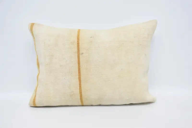 Cushion Case, Turkish Kilim Pillow, Antique Pillows, 20x28 White Cushion Cover, Armchair Cushion Case, Vintage Kilim Pillow, Anatolian Cushion - 1