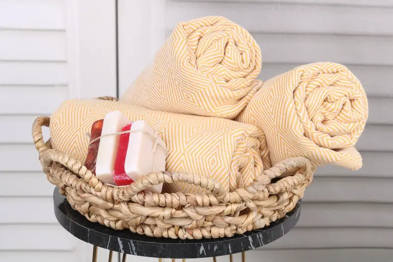 Luxury towel, Organic cotton peshtemal for spa and beach, Sand-free towel, Bachelorette Party Gifts, 74x40 Cotton Diamond Towel, Halloween Gifts - 4