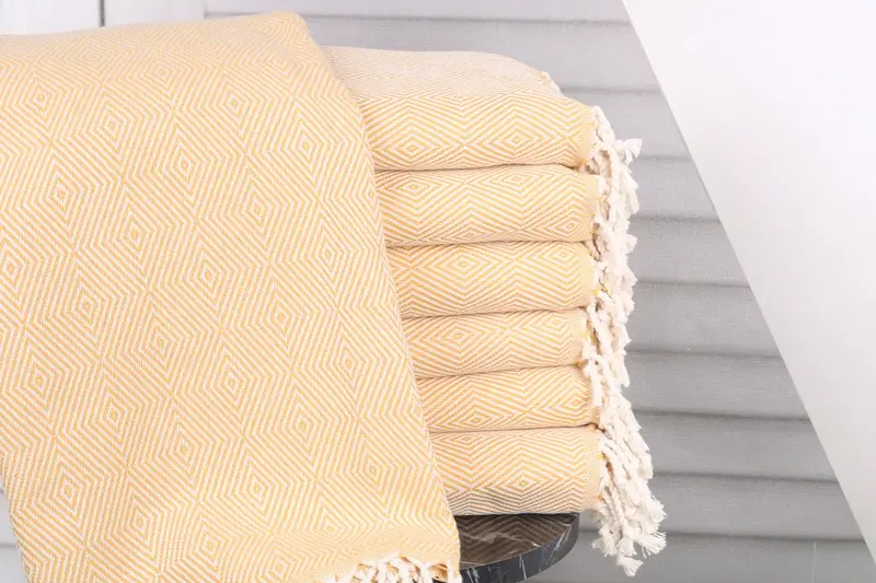 Luxury towel, Organic cotton peshtemal for spa and beach, Sand-free towel, Bachelorette Party Gifts, 74x40 Cotton Diamond Towel, Halloween Gifts - 1