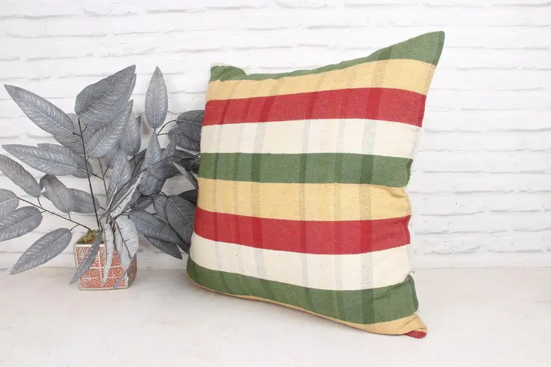 Vintage Cushion, 24x24 Green Cushion Cover, Pillow Sham, Gift Pillow, Boho Pillow, Comfy Throw Pillow Cover, Ethnical Kilim Rug Pillow - 4