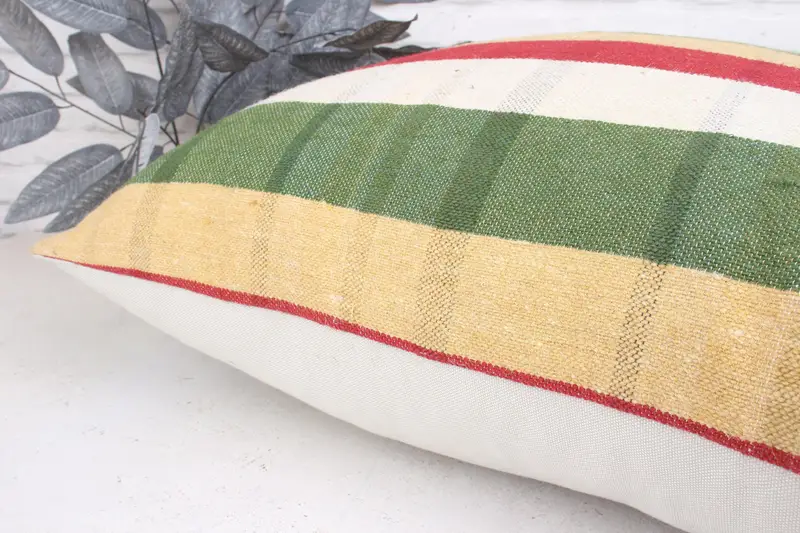Vintage Cushion, 24x24 Green Cushion Cover, Pillow Sham, Gift Pillow, Boho Pillow, Comfy Throw Pillow Cover, Ethnical Kilim Rug Pillow - 7