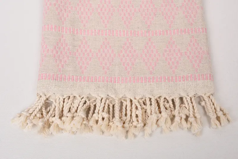 Wedding Hand Made Gift, Quick-dry towel, Turkish Towel USA, 70x36 Linen Kilim Design Towel, Valentines Day Gift Idea, Large Turkish Towel - 3