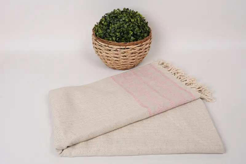 Wedding Hand Made Gift, Quick-dry towel, Turkish Towel USA, 70x36 Linen Kilim Design Towel, Valentines Day Gift Idea, Large Turkish Towel - 4