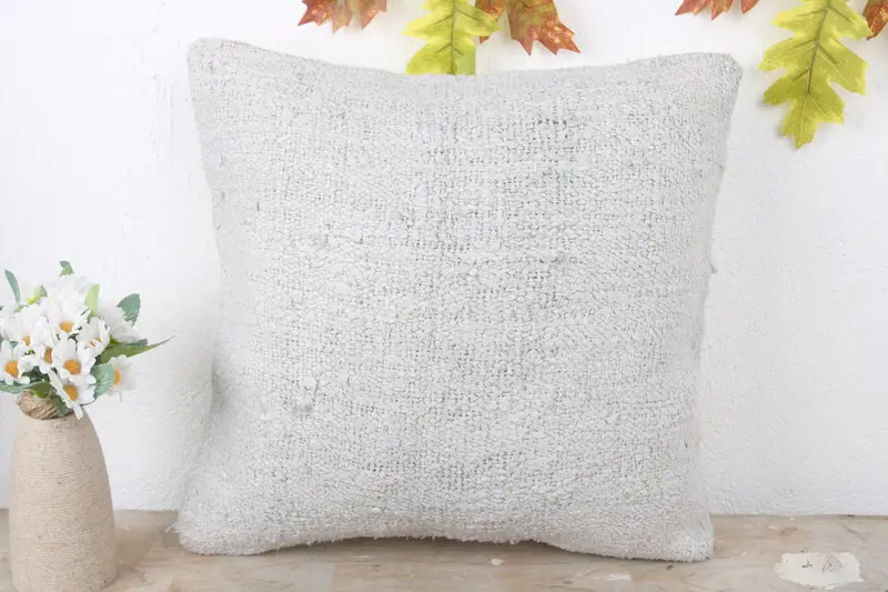Gift Pillow, 16x16 White Pillow Cover, Cushion, Ottoman Cushion Cover, Interior Designer Pillow, Accent Throw Pillow, Boho Pillow - 2