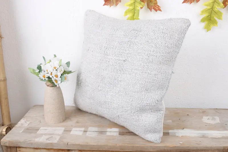 Gift Pillow, 16x16 White Pillow Cover, Cushion, Ottoman Cushion Cover, Interior Designer Pillow, Accent Throw Pillow, Boho Pillow - 4