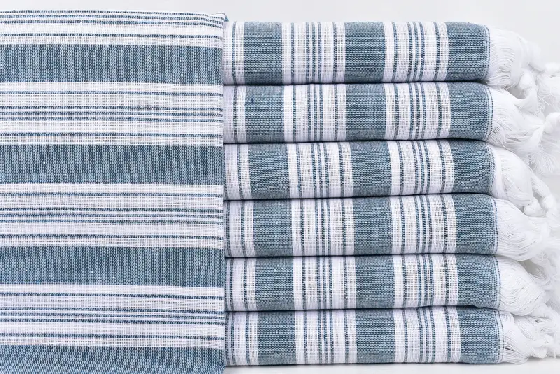 Luxury Turkish Bath Towel, Turkish towel, Pool Towels, Yoga Towel, Valentines Gift, Embroidered Towel, Gift For Her, 70x40 Cotton Striped Towel - 1