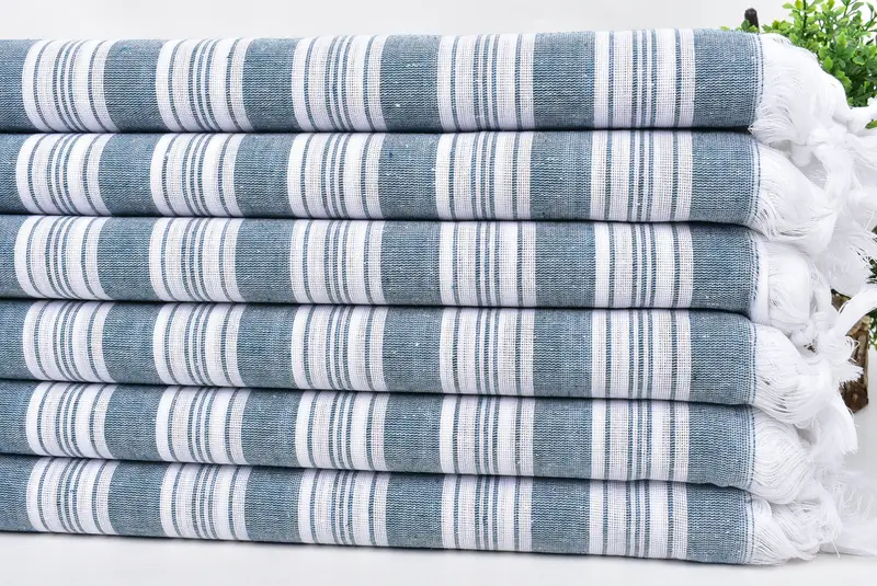 Luxury Turkish Bath Towel, Turkish towel, Pool Towels, Yoga Towel, Valentines Gift, Embroidered Towel, Gift For Her, 70x40 Cotton Striped Towel - 3