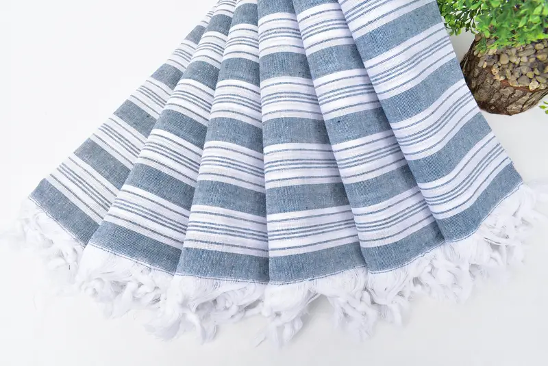 Luxury Turkish Bath Towel, Turkish towel, Pool Towels, Yoga Towel, Valentines Gift, Embroidered Towel, Gift For Her, 70x40 Cotton Striped Towel - 4
