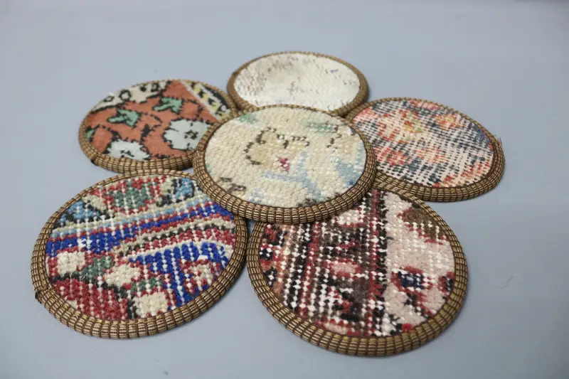 Montaña rusa redonda azul y marrón, montaña rusa única de decoración del hogar Boho