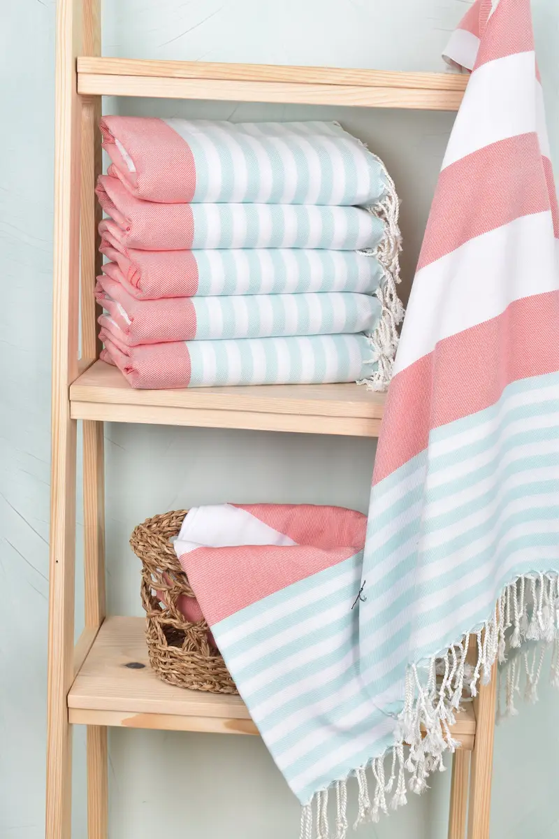 Strandtuch, 70x40 Baumwollstreifentuch, Monogramm Beachhandtuch, Gästehandtuch, Schaltuch, Brautdusche Gunst, Baumwolltuch, Junggeselle Party Geschenke - 3