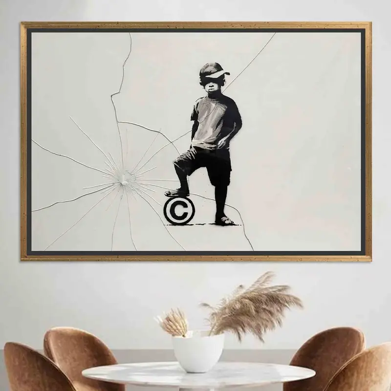 バンクシーにインスピレーションを得たエレガントなプリント キャンバス: モダンな空間のための芸術的な装飾