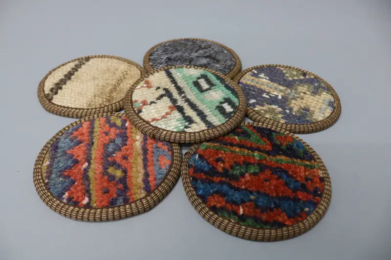 Red and Green Bohemian Round Coaster, Durable and Stylish Coaster