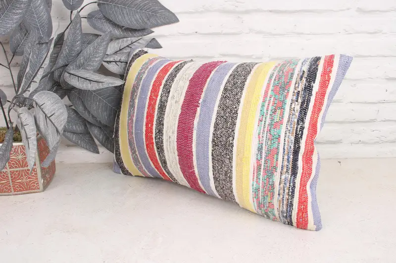 Interior Designer Pillow, Vintage Kilim Pillow, Gift Pillow, 12x20 White Cushion, Pillow Case, Decorative Cushion Cover, Pet Pillow Sham - 4