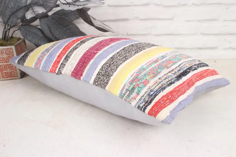 Interior Designer Pillow, Vintage Kilim Pillow, Gift Pillow, 12x20 White Cushion, Pillow Case, Decorative Cushion Cover, Pet Pillow Sham - 6