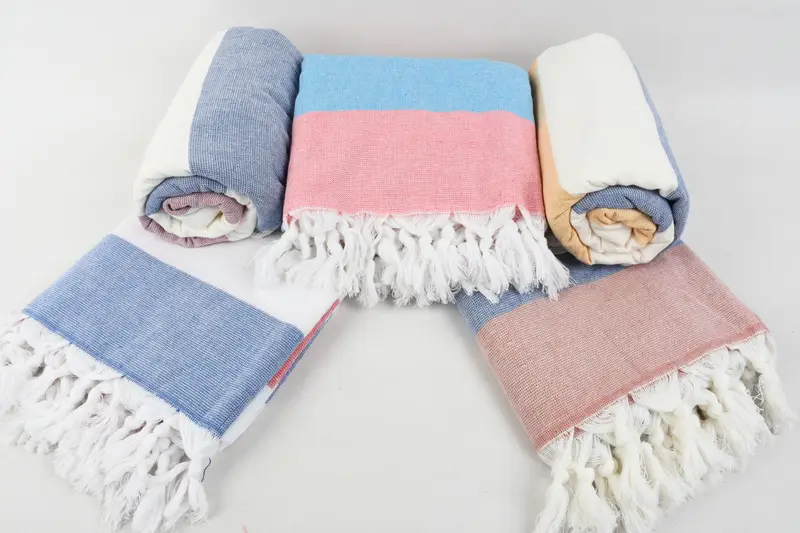Bridal Shower Favors, 70x36 Cotton Striped Terry Towel, Wedding Anniversary Gift, Turkish Towel USA, Best Friend Gift Ideas, Embroidered Towel - 7