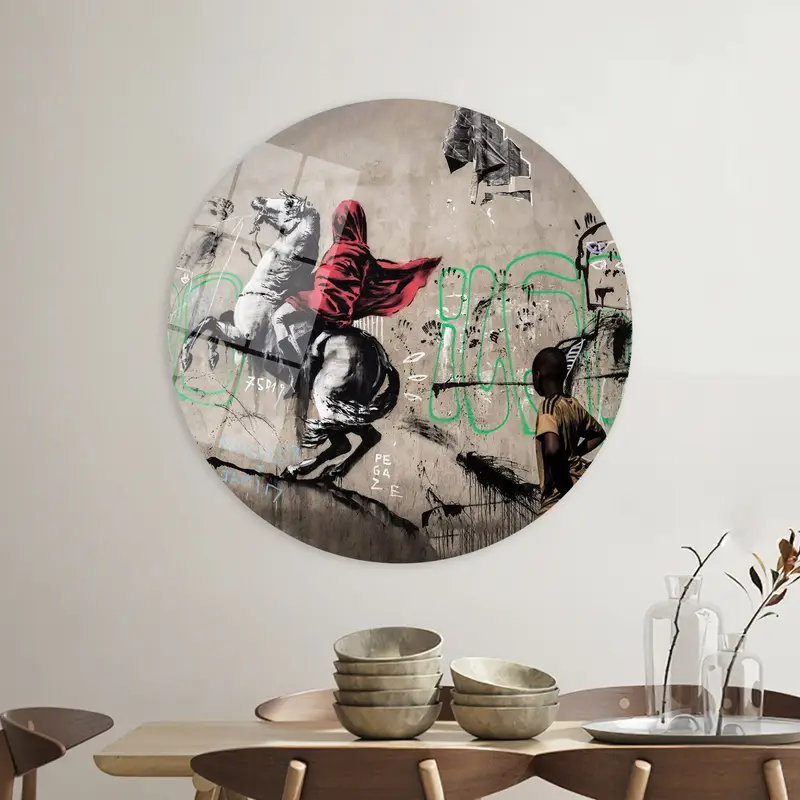 Elegant Banksy Horse Graffiti Canvas Print - Artistic Home Decor