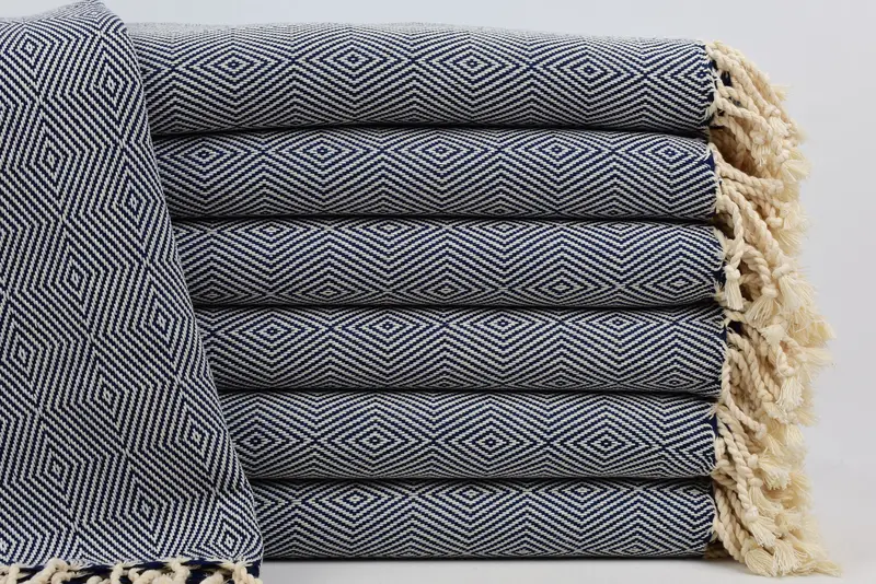 Wedding Gift Organic Cotton Towel, Diamond Towel, 40x71 Inches