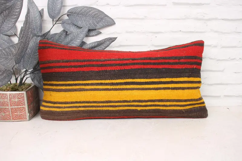 Boho Pillow Sham Cover, Pillow Cover, Personalized Gift Pillow Pillow, 12x24 Red Pillow, Turkish Pillow, Boho Pillow, Bench Cushion - 1