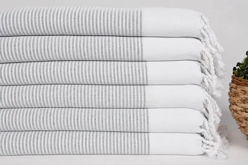 Personalized Bridesmaid Gift, 40x18 Cotton Striped Towel, Summer Towel, Monogram Kitchen Towel, Personalized Gift, Gift For Him, Wedding Favors - 2
