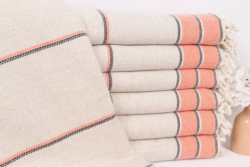 Custom Wedding Gifts, 104x96 Cotton Striped Towel, Bridal Shower Gift, Oversized Beach Towel, Turkish Blanket, Couch Throw, Wedding Anniversary Gift - 1