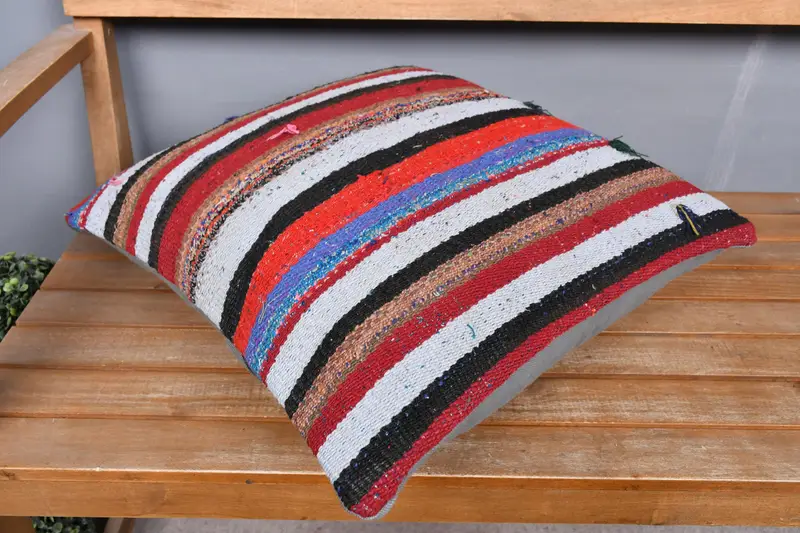 Antique Pillows, Pillow Sham, Interior Designer Pillow, 20x20 White Pillow, Seat Pillow Sham, Bright Pillow, Kilim Pillow, Pattern Throw Pillow Sham - 2