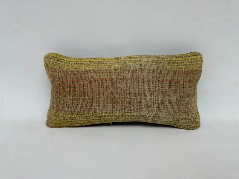 Kilim Pillow Cover, Home Decor Pillow, Antique Pillows, Cushion Cover, 8x16 Brown Pillow, Hippie Throw Cushion Case, Decorative Bolster Cushion - 1