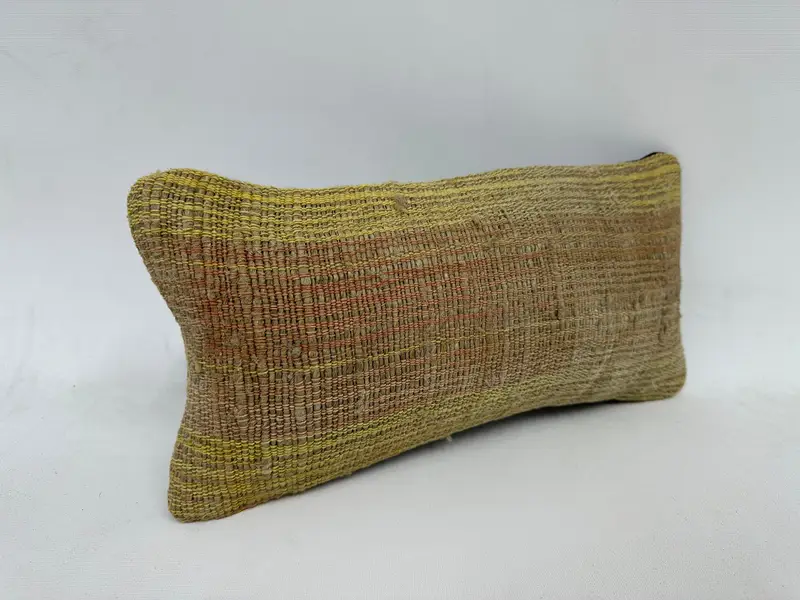 Kilim Pillow Cover, Home Decor Pillow, Antique Pillows, Cushion Cover, 8x16 Brown Pillow, Hippie Throw Cushion Case, Decorative Bolster Cushion - 3