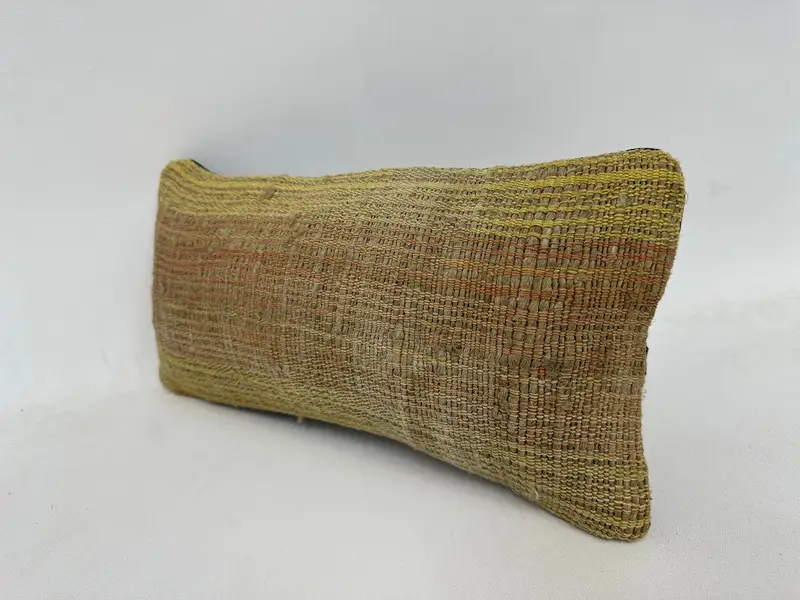 Kilim Pillow Cover, Home Decor Pillow, Antique Pillows, Cushion Cover, 8x16 Brown Pillow, Hippie Throw Cushion Case, Decorative Bolster Cushion - 4