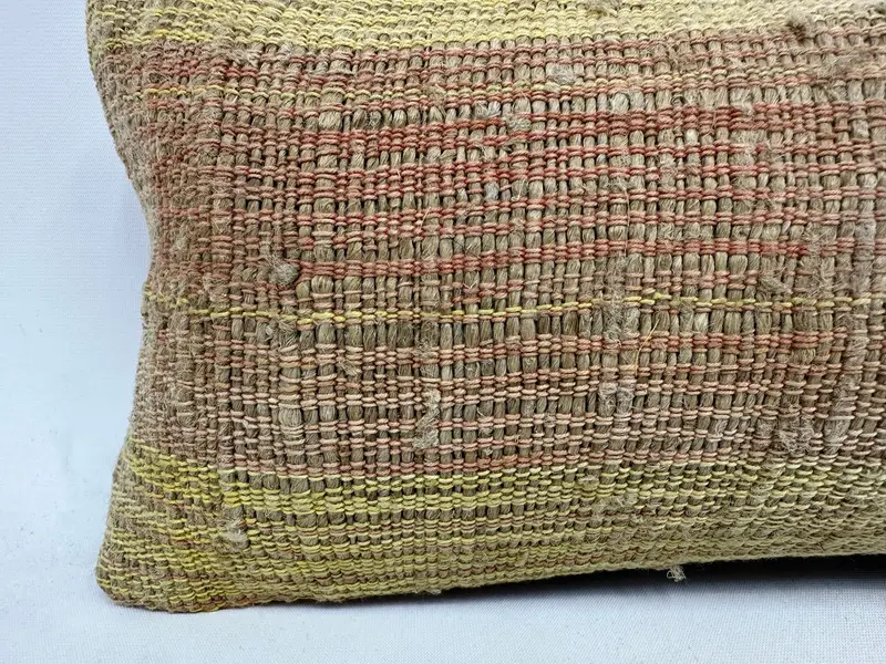 Kilim Pillow Cover, Home Decor Pillow, Antique Pillows, Cushion Cover, 8x16 Brown Pillow, Hippie Throw Cushion Case, Decorative Bolster Cushion - 2