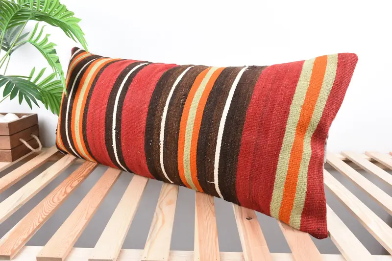 Ikat Pillow Case, Aztec Cushion Case, Gift Pillow, Boho Pillow Sham Cover, Pillow Sham, 16x36 Red Pillow Case, Pillow for Couch - 5