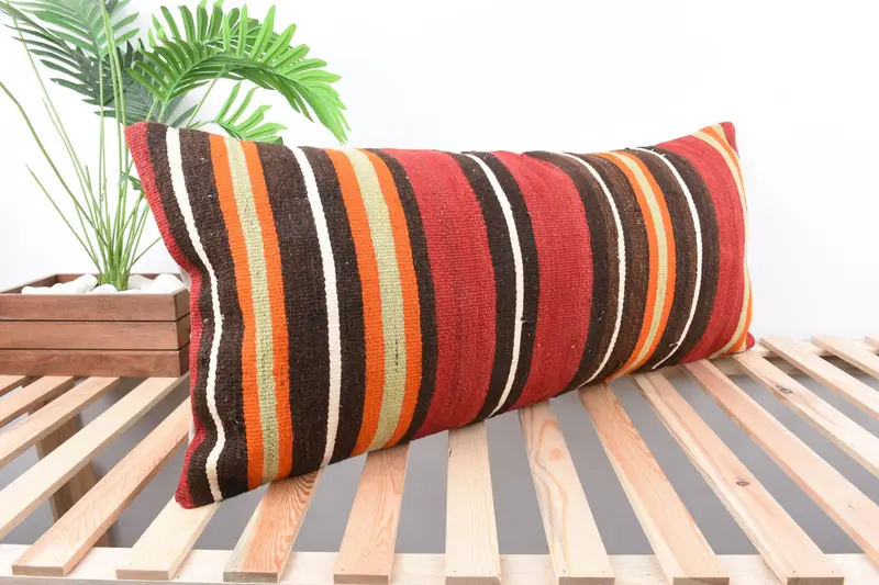 Ikat Pillow Case, Aztec Cushion Case, Gift Pillow, Boho Pillow Sham Cover, Pillow Sham, 16x36 Red Pillow Case, Pillow for Couch - 4