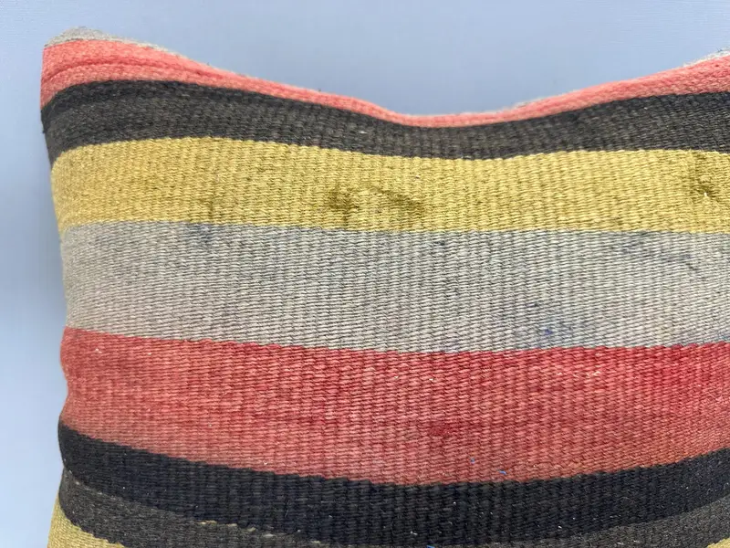 Traditional Cushion, Handwoven Cushion Cover, 18x18 Red Pillow Sham, Vintage Kilim Pillow, Ethnical Kilim Rug Pillow, Turkish Pillow, Cushion Cover - 5