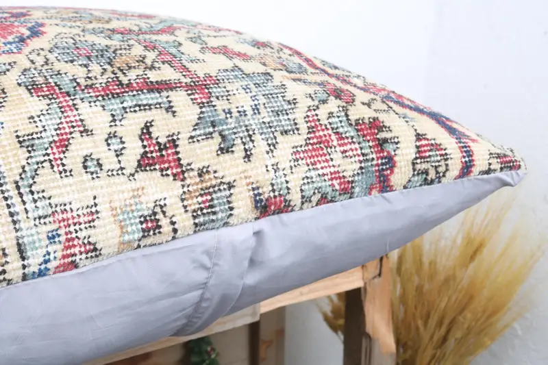 24x24 Blue Cushion, Boho Pillow, Turkish Kilim Pillow, Toss Cushion Cover, Pillow Case, Muted Cushion, Ethnic Throw Cushion Case, Kilim Pillow Cover - 7