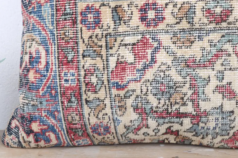 24x24 Blue Cushion, Boho Pillow, Turkish Kilim Pillow, Toss Cushion Cover, Pillow Case, Muted Cushion, Ethnic Throw Cushion Case, Kilim Pillow Cover - 3