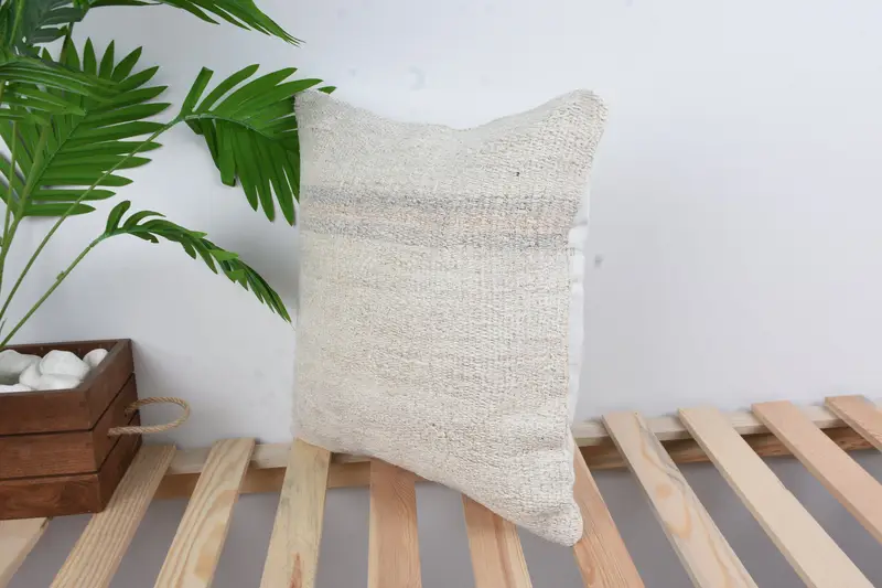 Pillow, Personalized Gift Pillow Pillow Cover, 16x16 White Cushion Case, Throw Kilim Pillow, Kilim Pillow Cover, Interior Designer Pillow - 5