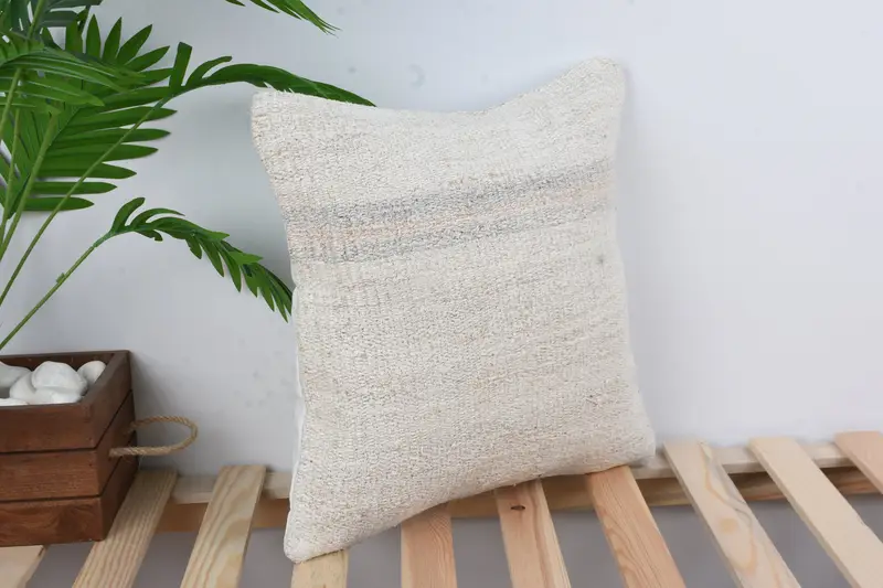 Pillow, Personalized Gift Pillow Pillow Cover, 16x16 White Cushion Case, Throw Kilim Pillow, Kilim Pillow Cover, Interior Designer Pillow - 4