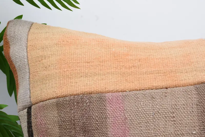 Handmade Kilim Cushion, Kilim Cushion Sham, Home Decor Pillow, Bohemian Cushion Pillow Case, Cushion Case, 20x20 Bronze Pillow Case - 2