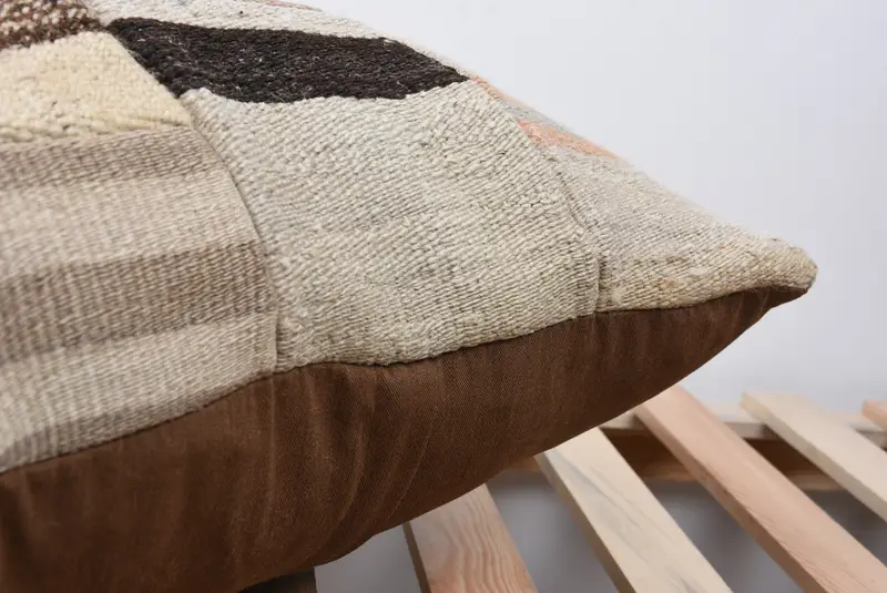 Handmade Kilim Cushion, Kilim Cushion Sham, Home Decor Pillow, Bohemian Cushion Pillow Case, Cushion Case, 20x20 Bronze Pillow Case - 7