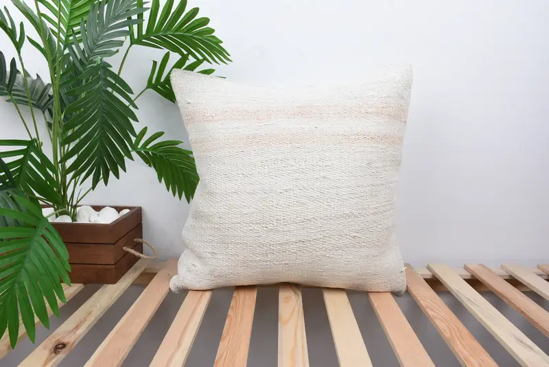 20x20 White Pillow Case, Turkish Kilim Pillow, Retro Throw Cushion Cover, Home Decor Pillow, Pillow for Couch, Pillow - 1