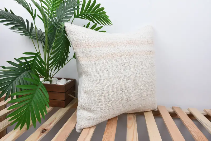 20x20 White Pillow Case, Turkish Kilim Pillow, Retro Throw Cushion Cover, Home Decor Pillow, Pillow for Couch, Pillow - 4