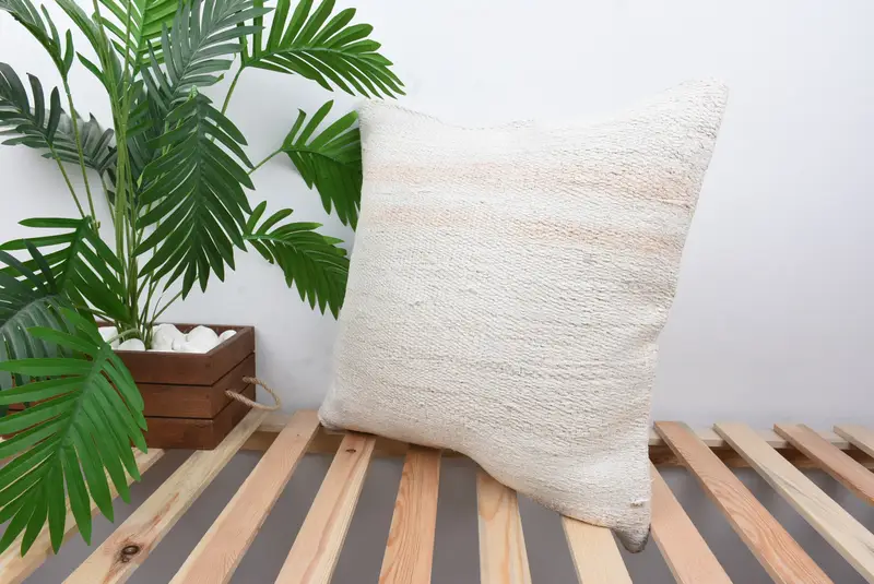 20x20 White Pillow Case, Turkish Kilim Pillow, Retro Throw Cushion Cover, Home Decor Pillow, Pillow for Couch, Pillow - 5