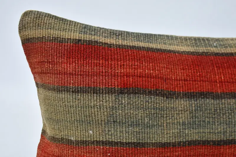 Kilim Rug Pillow, Pillow Case, Pillow for Couch, Vintage Pillow, Pillow for Sofa, 12x36 Red Cushion Case, Natural Cushion, Customized Cushion Cover - 2