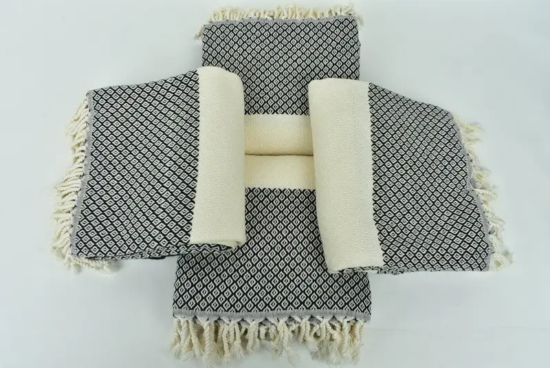 Valentines Day Gift Idea, 70x36 Linen Diamond Towel, Monogram Beach Towel, Luxury towel, Soft and absorbent Turkish towel, Bridal Shower Gift - 6